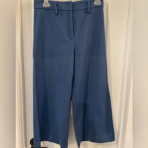 Ann Taylor Blue Women's wide leg textured cropped pants NWOT SZ 2p
